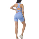 Load image into Gallery viewer, Blue Seamless Knitted Yoga Set
