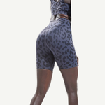 Load image into Gallery viewer, High Waist Biker Shorts - Leopard
