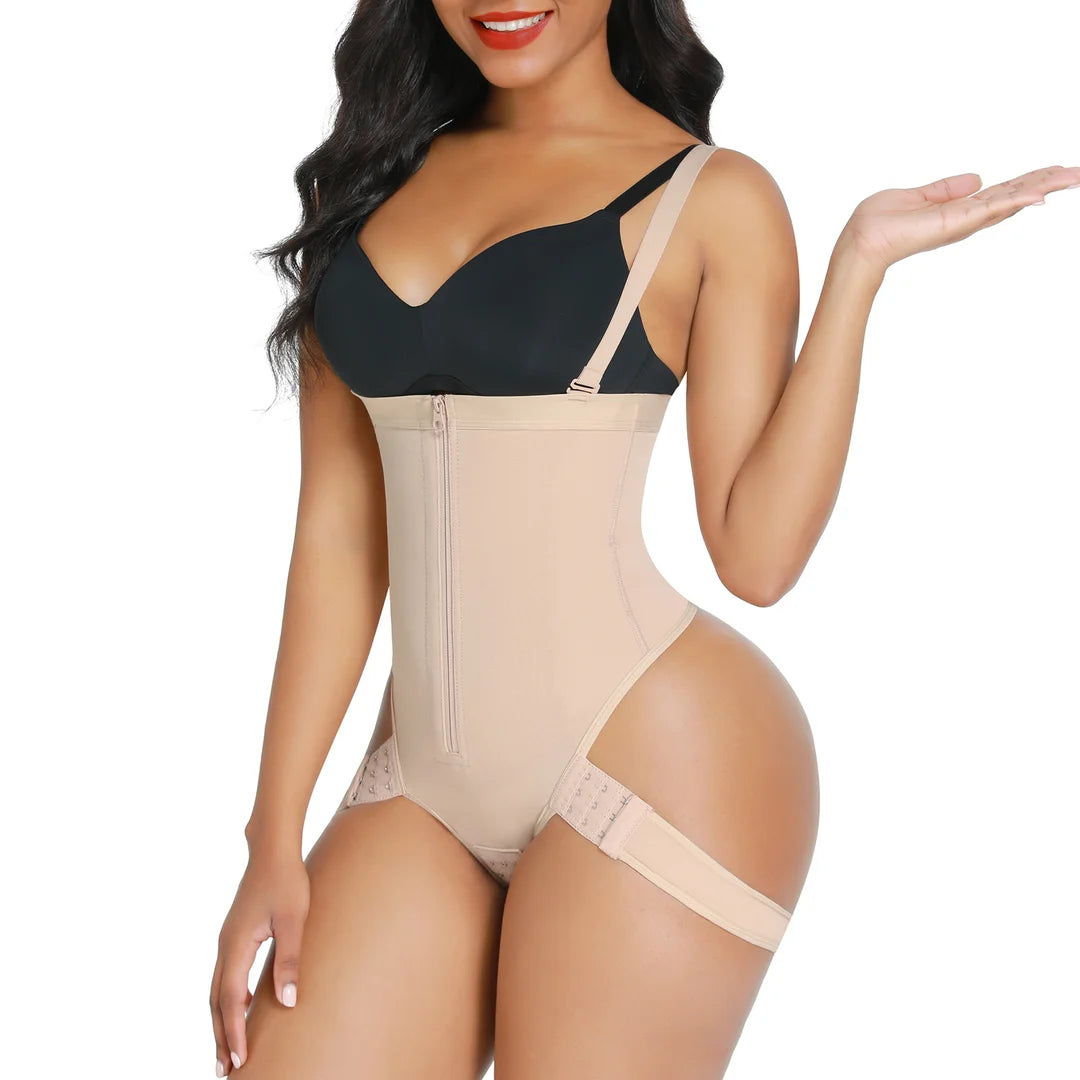 Black High Waisted Adjustable Leg Bodysuit