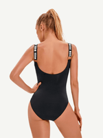 Load image into Gallery viewer, Solid Letter Print Backless Bodysuit
