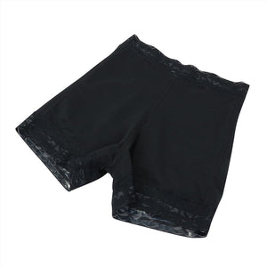 Mid-Waist Lace Shorts - Black Tummy Shaper