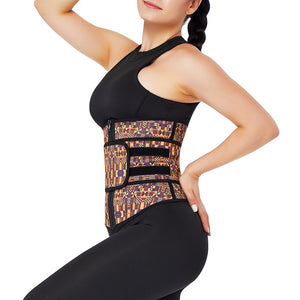 African Print Waist Trainer with Zipper