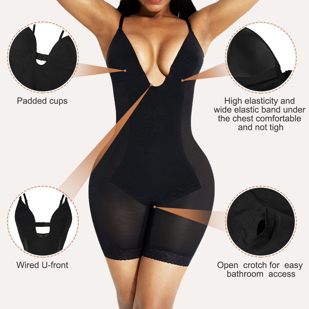 Body Shapewear with Wired Plunge Collar