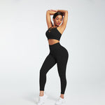 Load image into Gallery viewer, Black High Waist Leggings - Adjustable Straps
