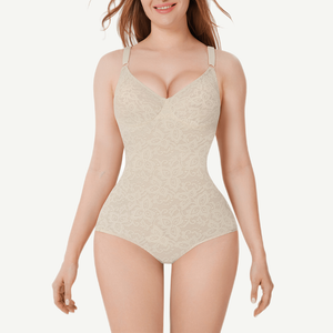 1pc V-Neck Bodysuit -Mesh Lining