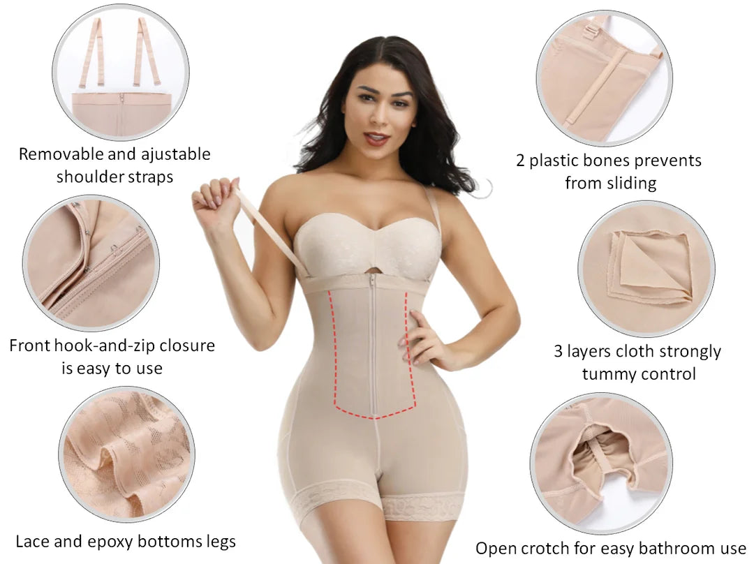 Beige Body Shaper with Detachable Straps