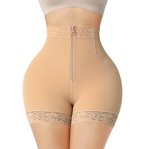 Front Zipper Shorts with Butt Lifter and Tummy Control