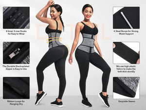 6 Steel Bone Waist Trainer with Belt