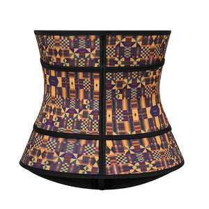 African Print Waist Trainer with Zipper