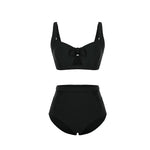 Load image into Gallery viewer, 2pc Black Hollow Adjustable Bikini
