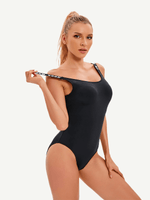 Load image into Gallery viewer, Solid Letter Print Backless Bodysuit
