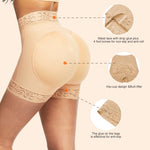 Load image into Gallery viewer, Mid-Waist Lace Shorts - Deep Skin Tummy Shaper
