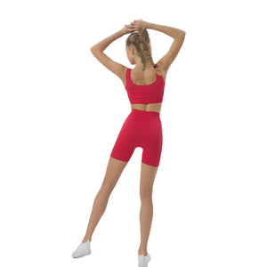 Red Seamless Knitted Yoga Set